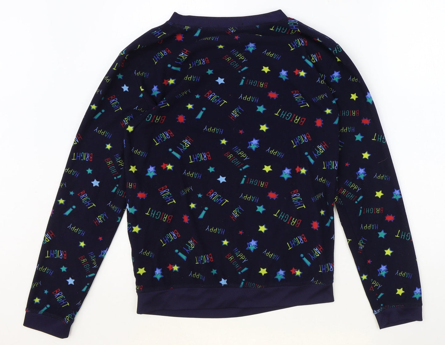 Avenue Womens Blue Geometric Polyester Pullover Sweatshirt Size 8 Pullover - Star Pattern