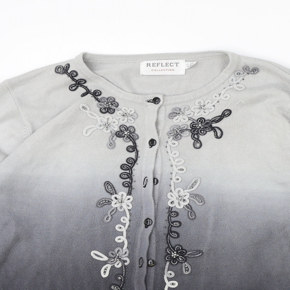 Womens UK Size S Reflect Collection Grey Cardigan Jumper