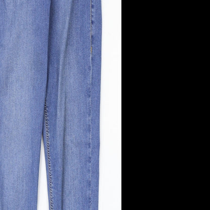 Topshop Womens Blue Cotton Skinny Jeans Size 30 in Regular Zip
