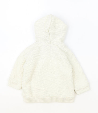 Next Girls Ivory Jacket Coatigan Size 3-6 Months Button