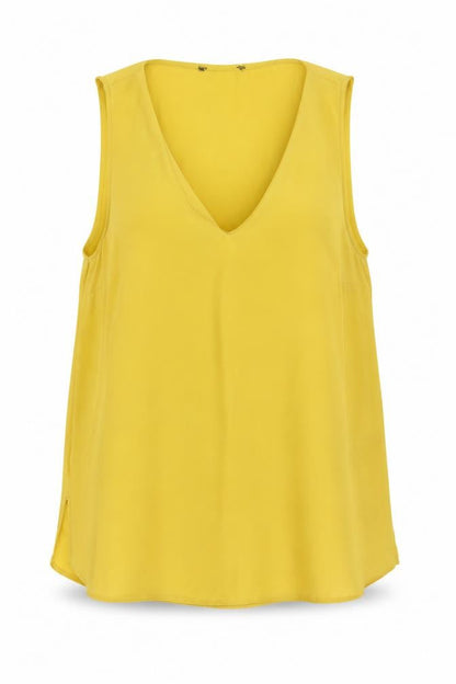 Womens UK Size 12 Primark Yellow Basic Tank
