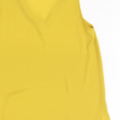 Primark Womens Yellow Polyester Basic Tank Size 12 V-Neck