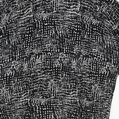 BHS Womens Black Round Neck Geometric 100% Cotton Pullover Jumper Size 16