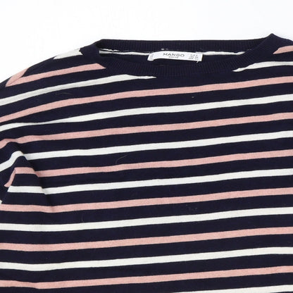 Womens UK Size S Mango Blue Pullover Jumper