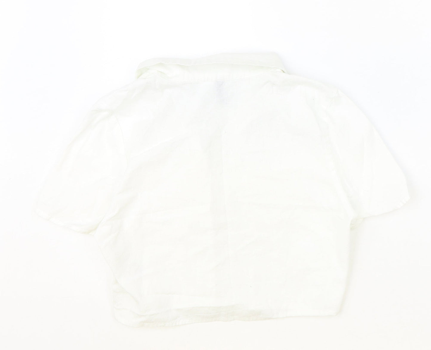 Womens UK Size S Divided Ivory Cropped Button-Up
