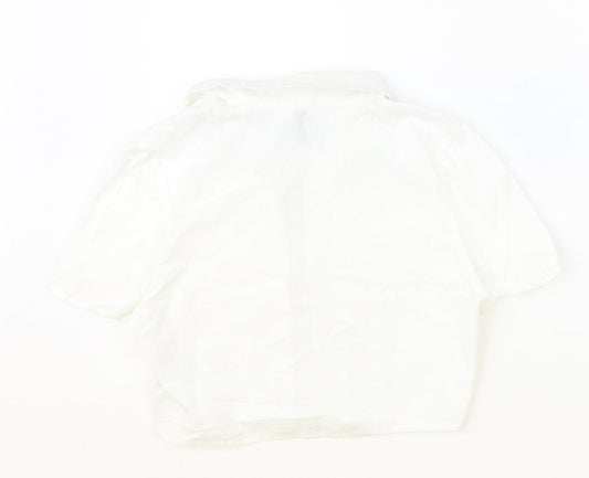 Womens UK Size S Divided Ivory Cropped Button-Up