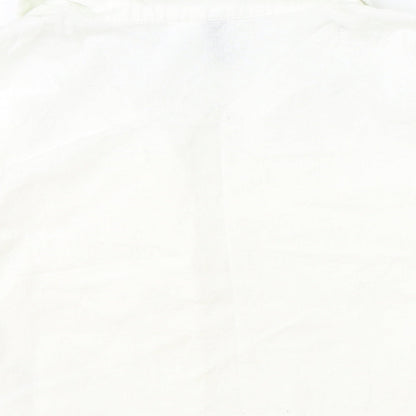 Womens UK Size S Divided Ivory Cropped Button-Up