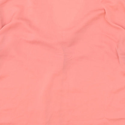 Marabel Womens Pink Polyester Basic Blouse Size 8 V-Neck