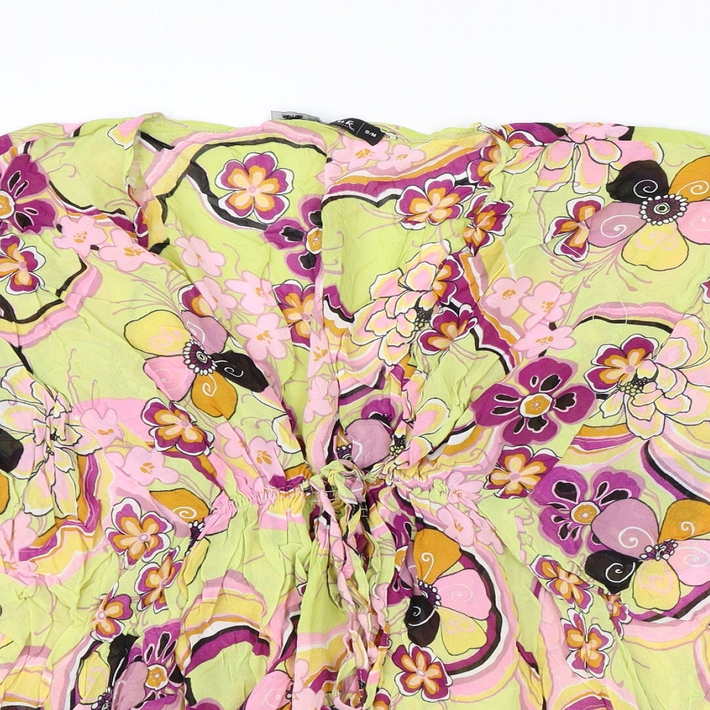 Nuuk Womens Multicoloured Floral Polyester Basic Blouse Size S V-Neck - Size S/M