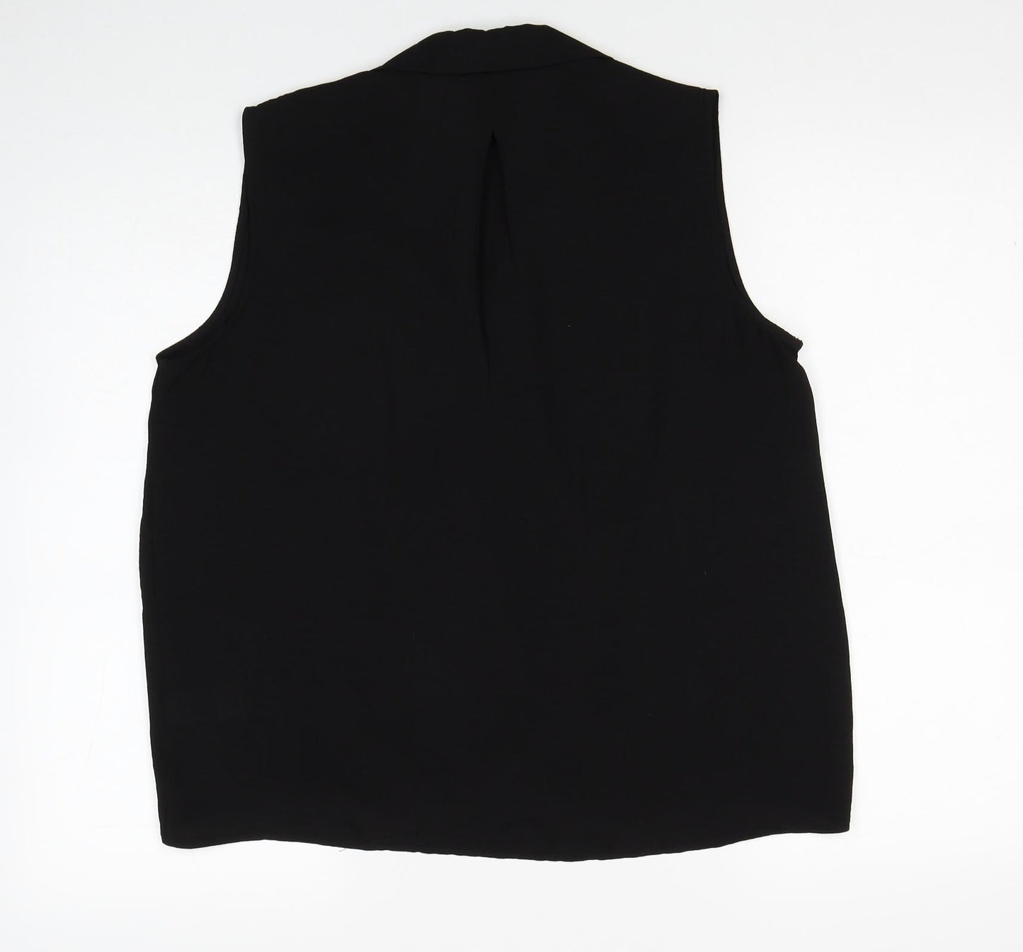 Primark Womens Black Polyester Basic Blouse Size 12 V-Neck