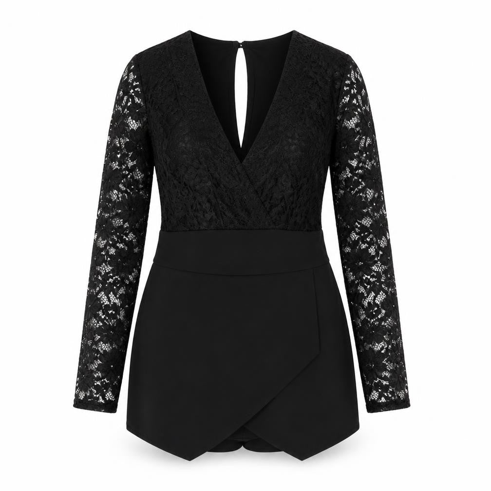 Womens UK Size 6 Boohoo One-Piece Black Playsuit