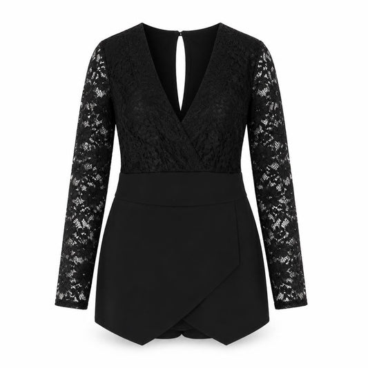 Womens UK Size 6 Boohoo One-Piece Black Playsuit