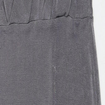 Missguided Womens Grey Polyester Pencil Dress Size 10 V-Neck Pullover