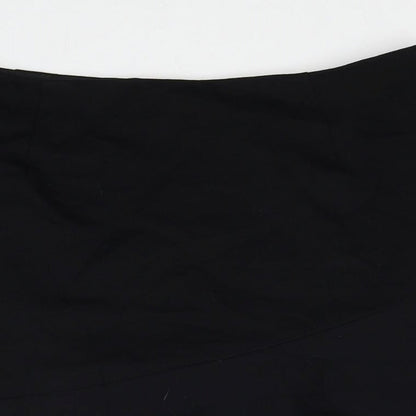 Marks and Spencer Womens Black Viscose Skater Skirt Size 10 Zip