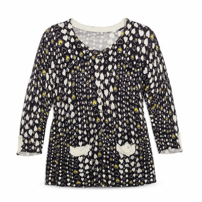 Topshop Womens Blue V-Neck Geometric Viscose Cardigan Jumper Size 14