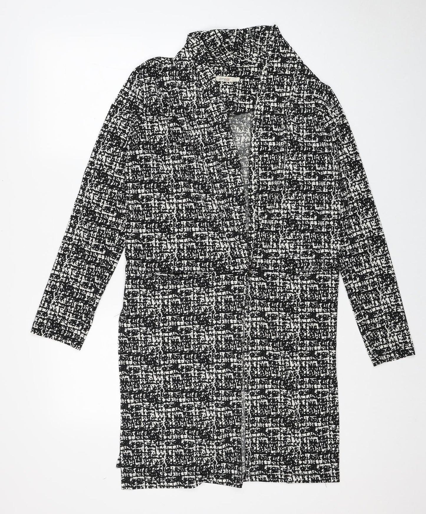 Womens UK Size M Amber Black Kimono Blouse