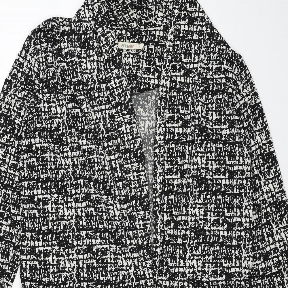 Womens UK Size M Amber Black Kimono Blouse