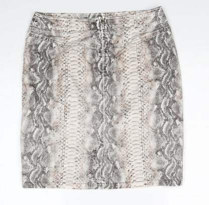 Gerry Weber Womens Multicoloured Animal Print Polyester Straight & Pencil Skirt Size 34 in Zip - Snakeskin Pattern