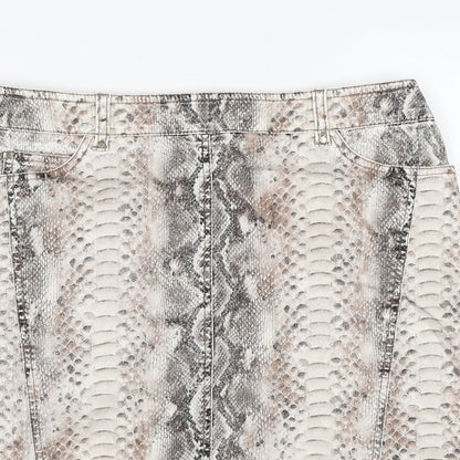 Gerry Weber Womens Multicoloured Animal Print Polyester Straight & Pencil Skirt Size 34 in Zip - Snakeskin Pattern