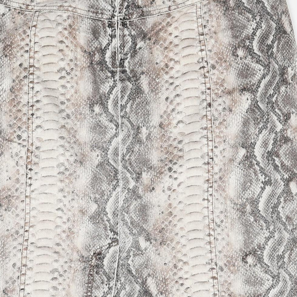 Gerry Weber Womens Multicoloured Animal Print Polyester Straight & Pencil Skirt Size 34 in Zip - Snakeskin Pattern