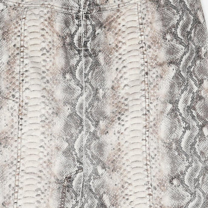 Gerry Weber Womens Multicoloured Animal Print Polyester Straight & Pencil Skirt Size 34 in Zip - Snakeskin Pattern