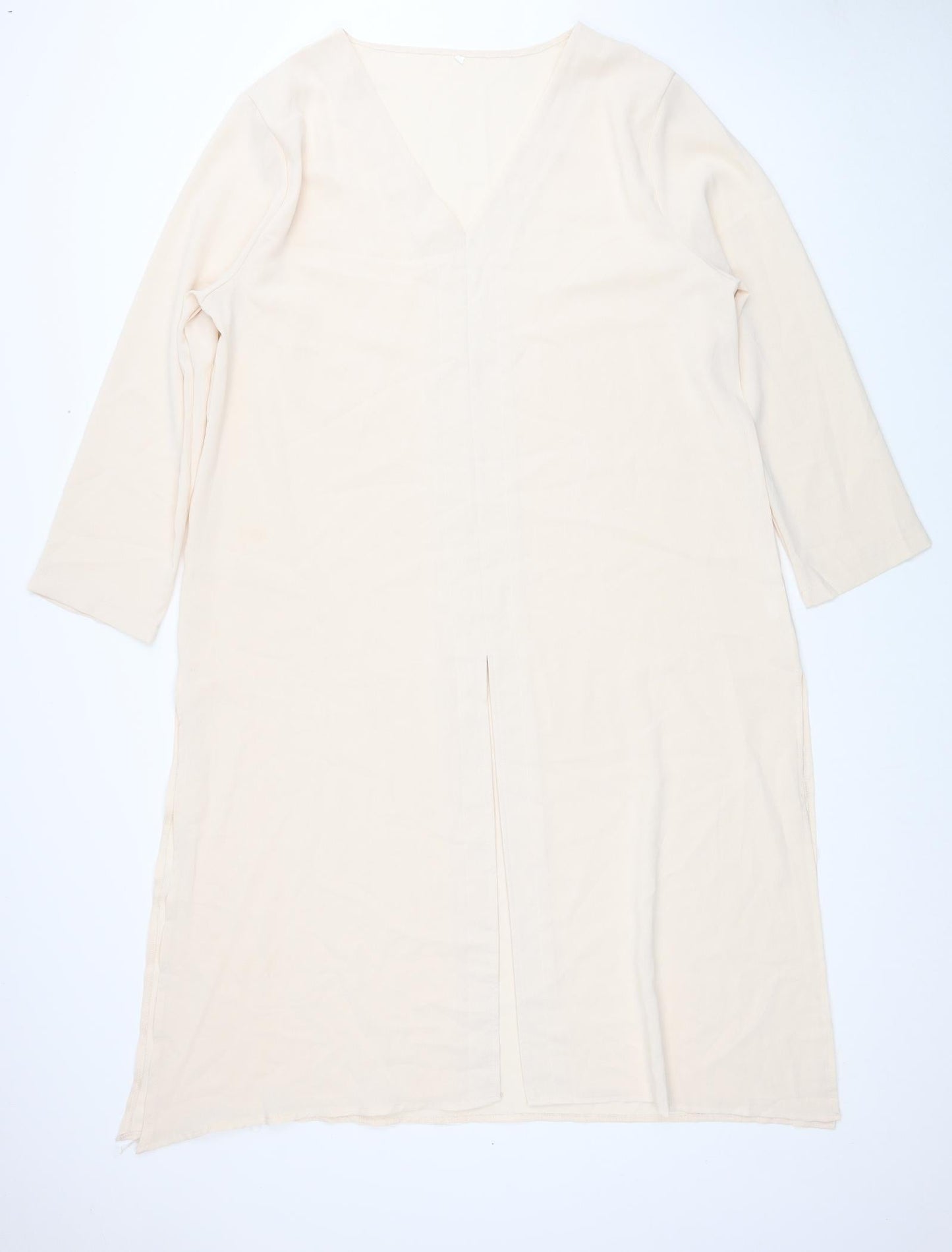 Womens UK Size XL Preworn Beige Tunic Blouse