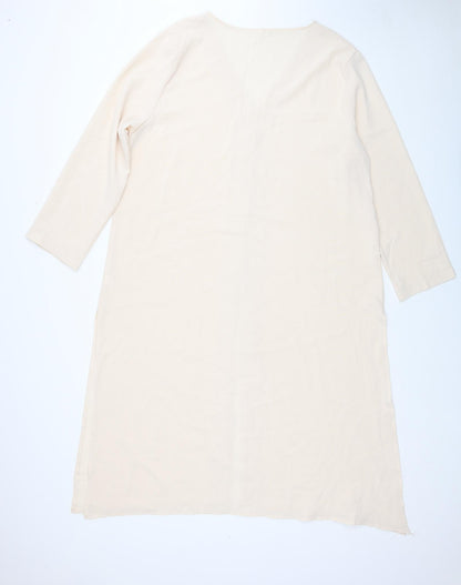 Womens UK Size XL Preworn Beige Tunic Blouse