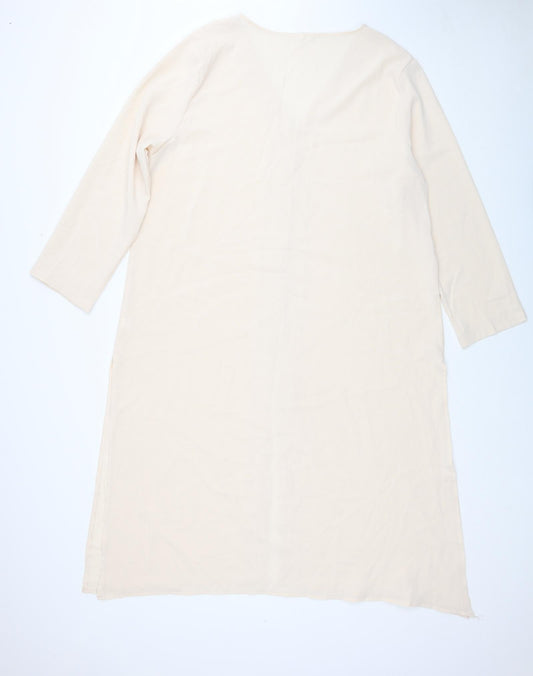 Womens UK Size XL Preworn Beige Tunic Blouse