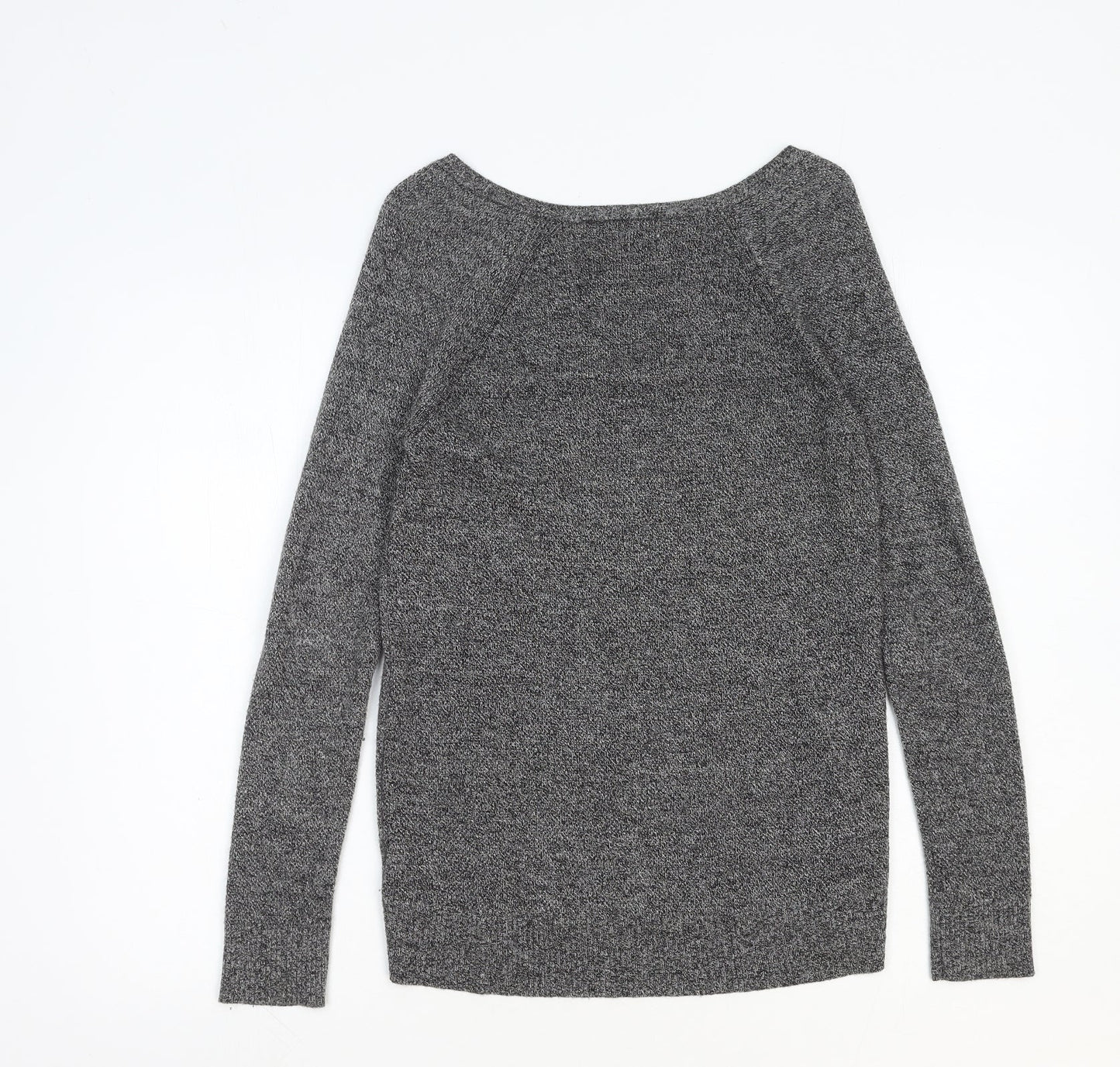 Gap Womens Grey V-Neck Geometric Nylon Pullover Jumper Size 2XS