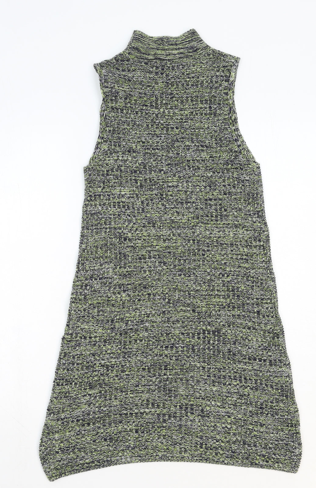 Topshop Womens Green Cotton A-Line Size 8 Mock Neck Pullover