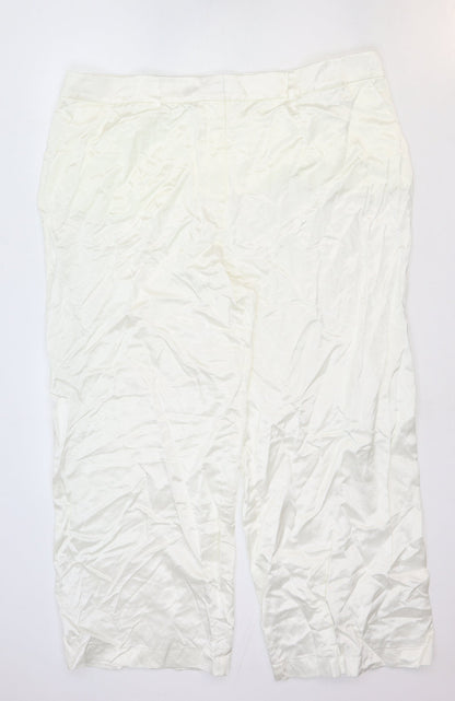 Womens UK Size 24 Marks and Spencer Regular Fit  White Trousers