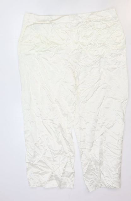 Womens UK Size 24 Marks and Spencer Regular Fit  White Trousers