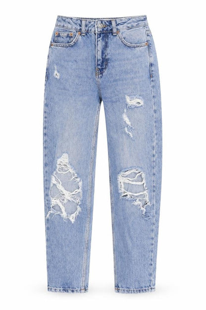 Womens UK Size 25 in Topshop Regular Fit Mom Blue Jeans