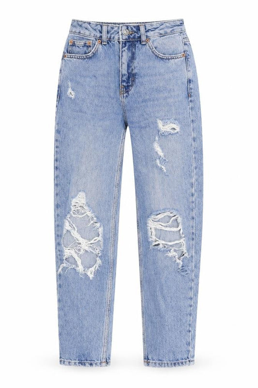 Womens UK Size 25 in Topshop Regular Fit Mom Blue Jeans