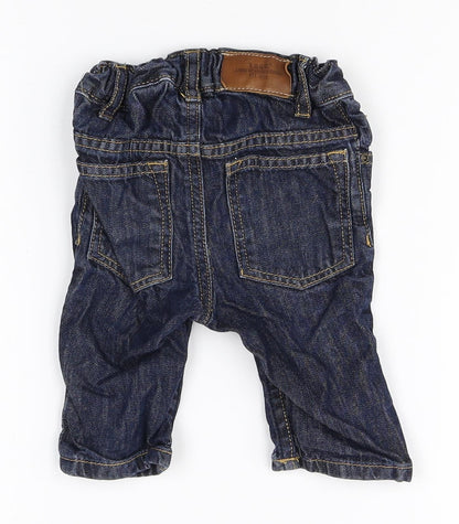H&M Boys Blue 100% Cotton Jogger Jeans Size 3-6 Months Zip