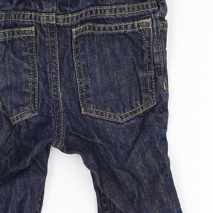 H&M Boys Blue 100% Cotton Jogger Jeans Size 3-6 Months Zip