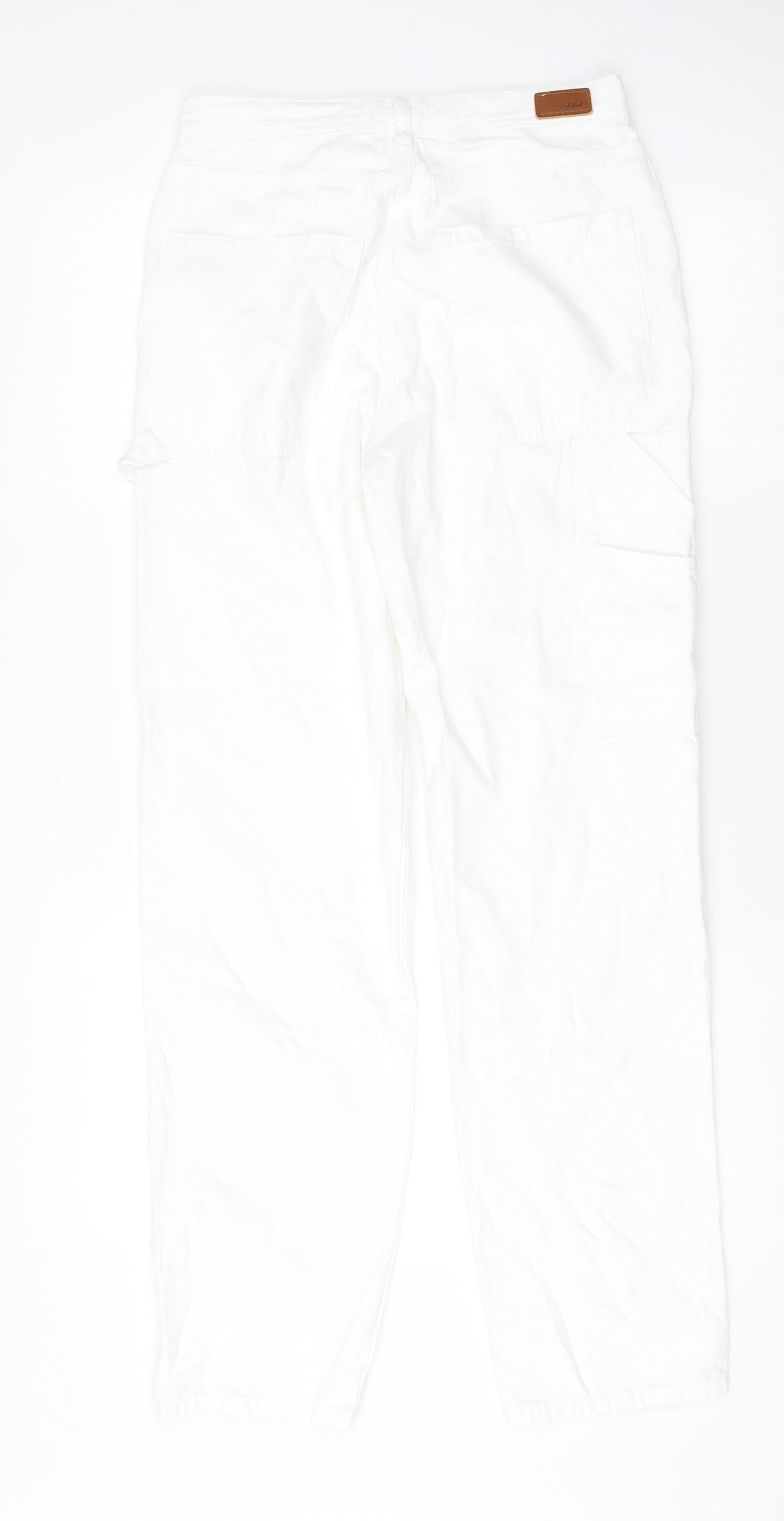 Subdued Womens White Cotton Tapered Jeans Size 8 Regular Zip