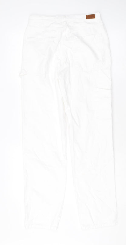 Subdued Womens White Cotton Tapered Jeans Size 8 Regular Zip