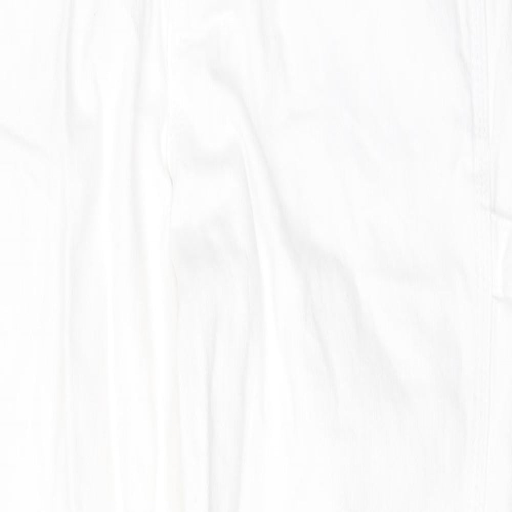 Subdued Womens White Cotton Tapered Jeans Size 8 Regular Zip