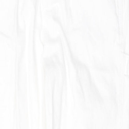 Subdued Womens White Cotton Tapered Jeans Size 8 Regular Zip