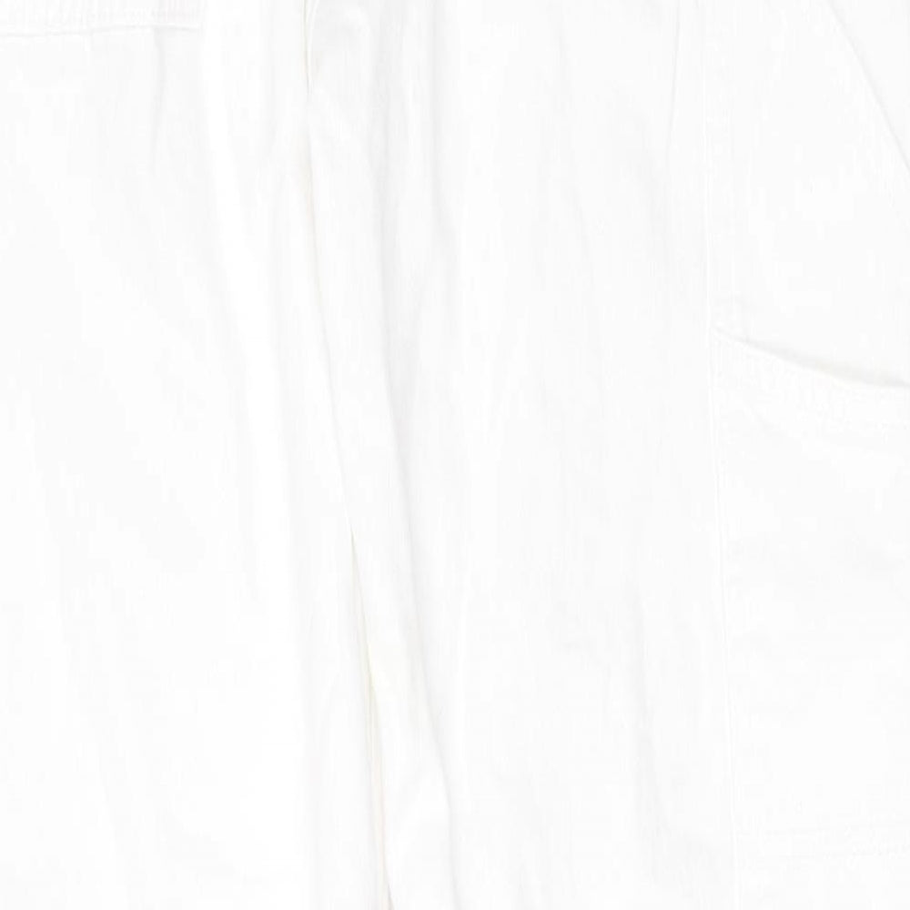 Subdued Womens White Cotton Tapered Jeans Size 8 Regular Zip