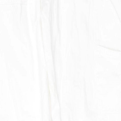 Subdued Womens White Cotton Tapered Jeans Size 8 Regular Zip