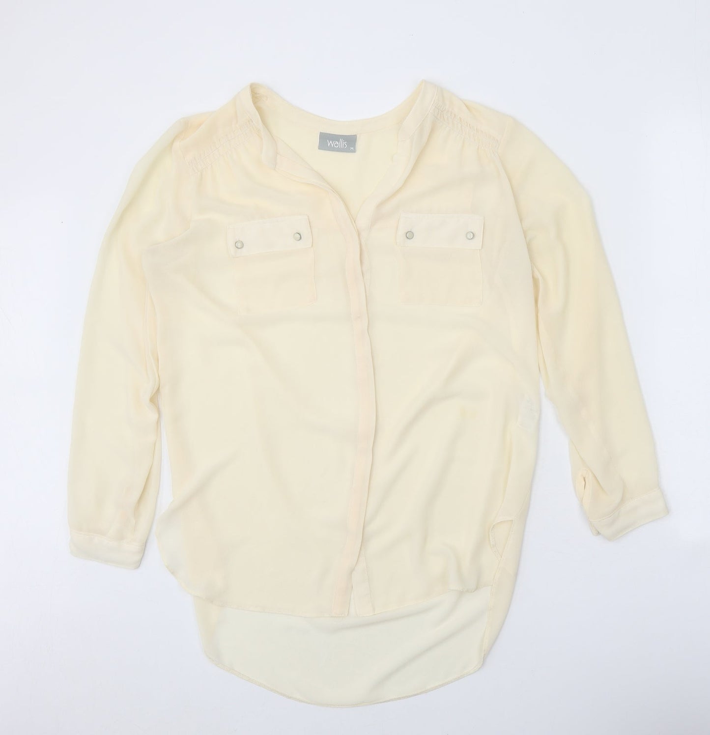 Womens UK Size M Wallis Beige Basic Button-Up