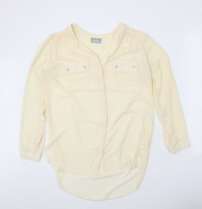 Womens UK Size M Wallis Beige Basic Button-Up