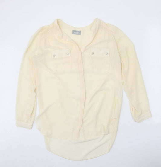 Womens UK Size M Wallis Beige Basic Button-Up