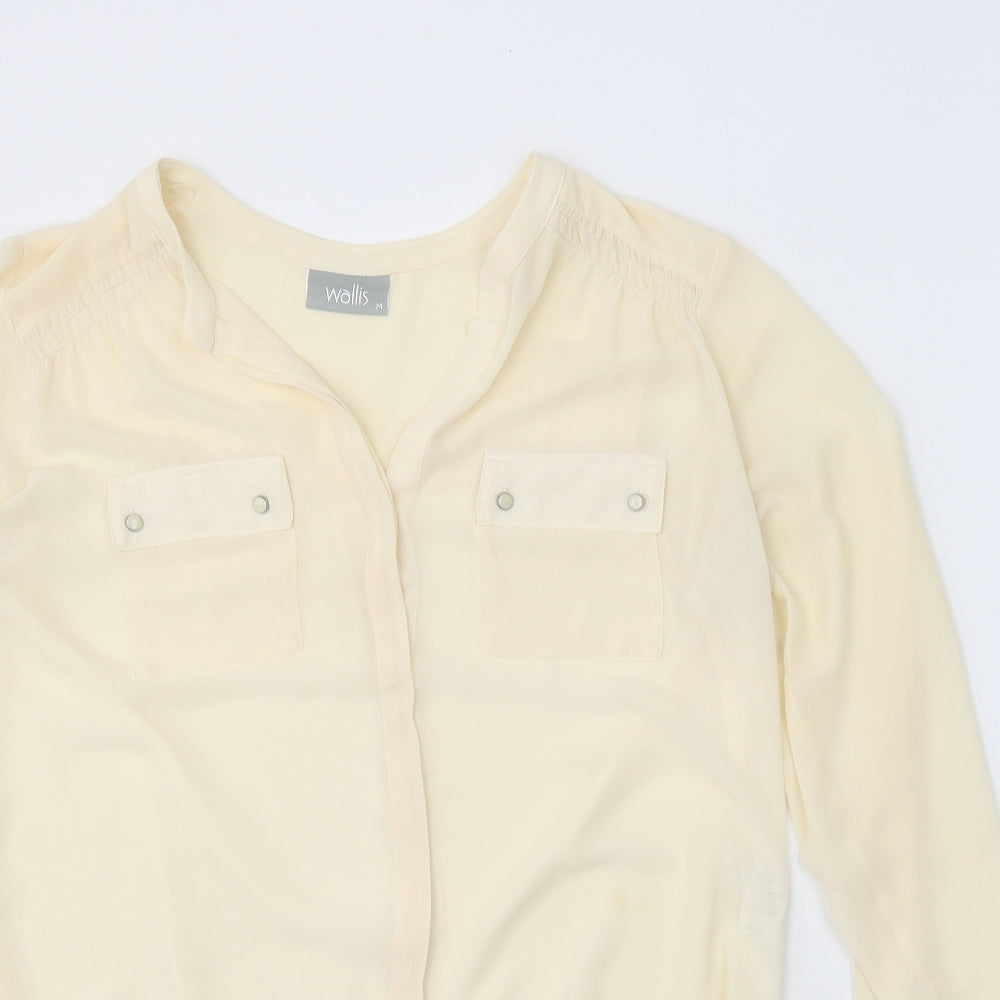 Womens UK Size M Wallis Beige Basic Button-Up