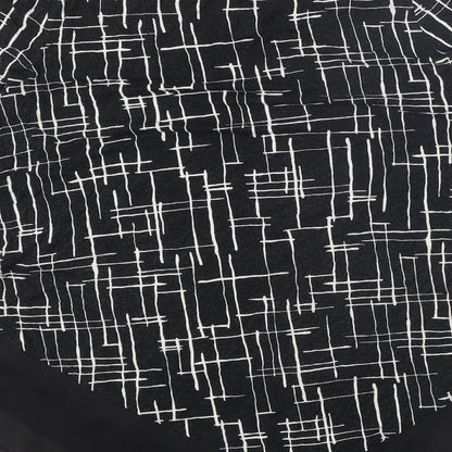 TU Womens Black Geometric Viscose Basic Blouse Size 12 Boat Neck - Chiffon Trim