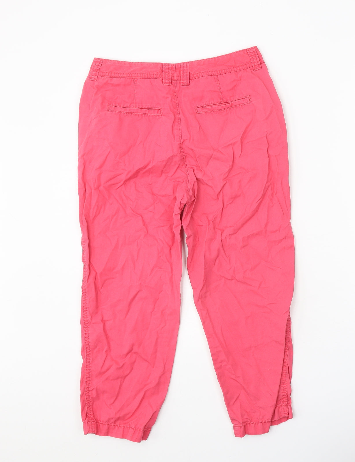F&F Womens Pink Cotton Trousers Size 6 Regular Zip