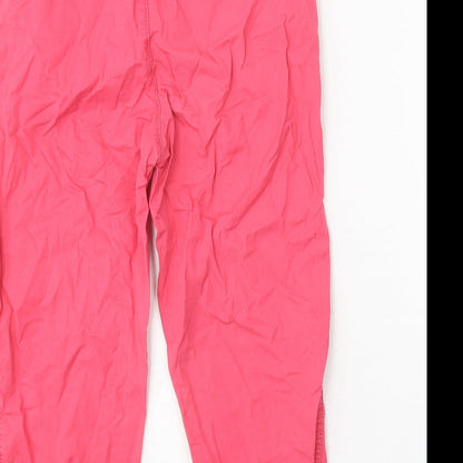 F&F Womens Pink Cotton Trousers Size 6 Regular Zip