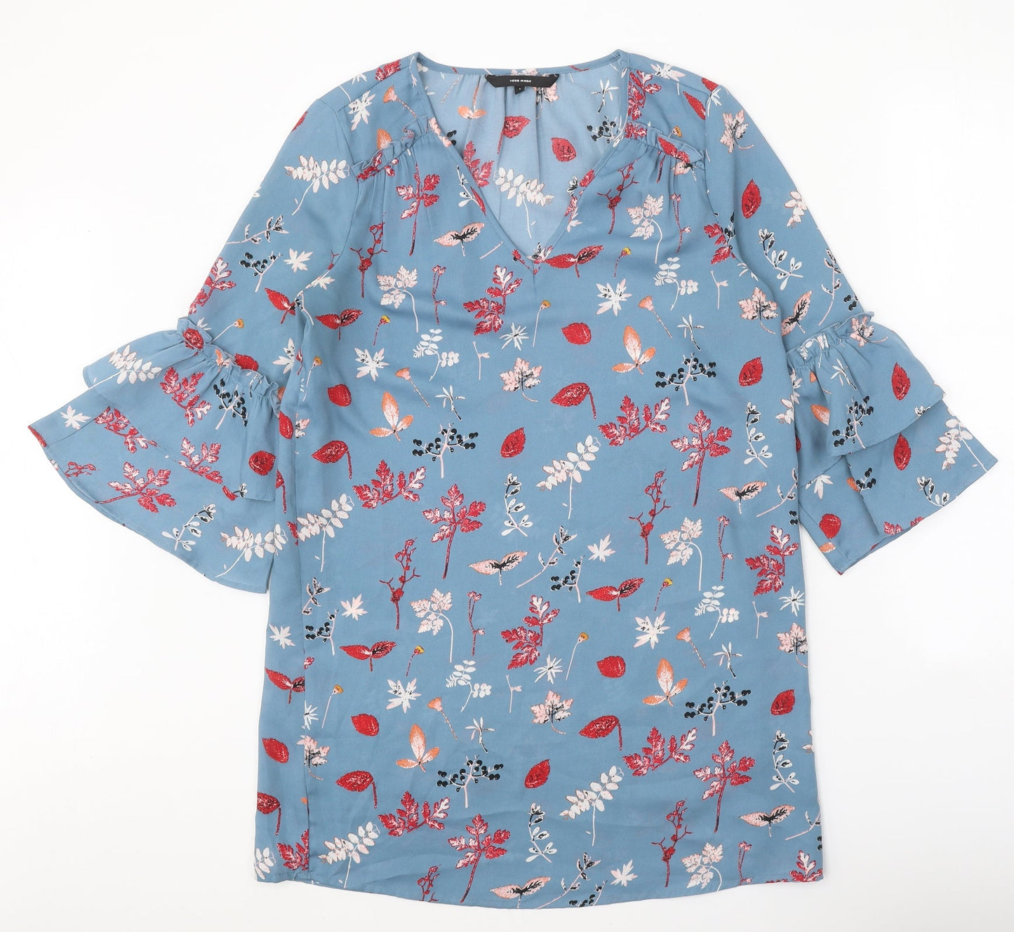 Womens UK Size S VERO MODA Blue Basic Blouse